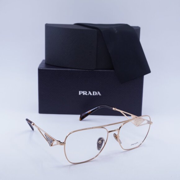 Prada PRB50V SVF1O1 Aviator Eyeglasses - Rose Gold 59mm - Picture 1 of 10
